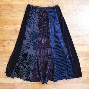 NWOT Silk Velvet Bias Flowered Skirt SoftWear M P